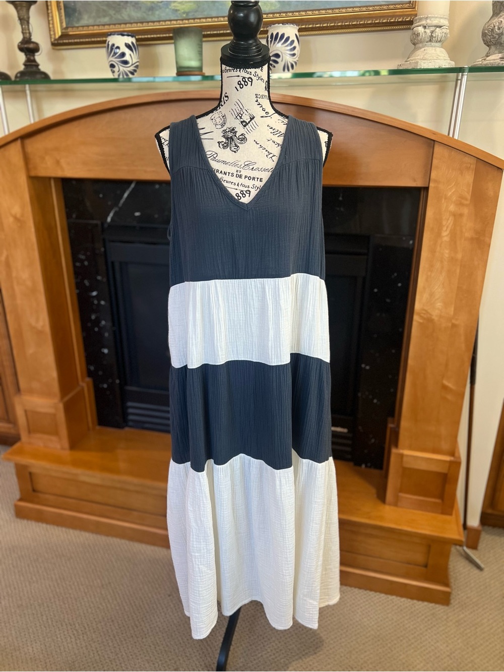 Marine Layer Sleeveless V-Neck Tiered Dress